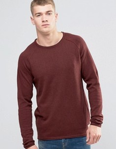 Трикотажный джемпер с необработанными краями и круглым вырезом Jack &amp; Jones Vintage - Красный
