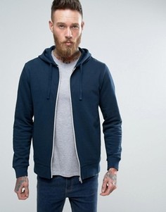Синее худи на молнии ASOS - Темно-синий