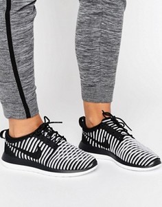 Двухцветные кроссовки Nike Roshe Flyknit - Черный