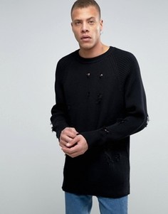 Вязаный джемпер Weekday - Черный