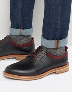Черные кожаные туфли на шнуровке с подошвой натурального цвета ASOS - Черный