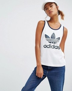 Майка с логотипом-трилистником adidas Originals Geology - Белый