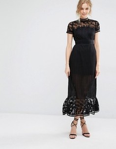 Платье миди с ажурным кружевом Foxiedox Elodie - Черный
