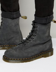 Замшевые ботинки с 8 парами люверсов Dr Martens 1460 - Серый