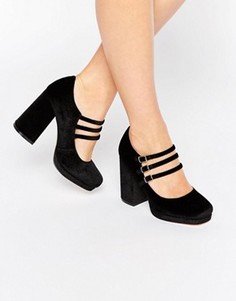Бархатные туфли на каблуке ASOS POP UP - Черный