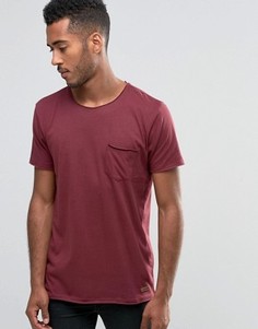 Однотонная футболка с необработанным краем Brave Soul - Красный