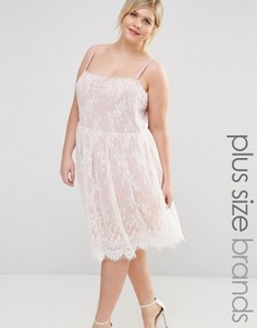 Кружевное приталенное платье Junarose Violet - Розовый