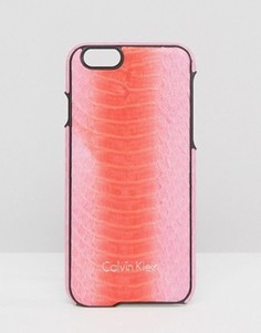 Кожаный чехол для iPhone 6 со змеиным принтом Calvin Klein - Розовый