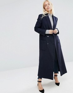 Пальто с шалевым воротником ASOS - Темно-синий
