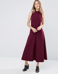 Комбинезон с широкими штанинами и высокой горловиной ASOS - Красный