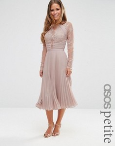 Кружевное платье миди ASOS PETITE WEDDING - Бежевый