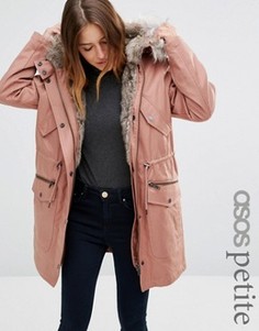 Парка с отстегиваемой подкладкой из искусственного меха ASOS PETITE - Розовый