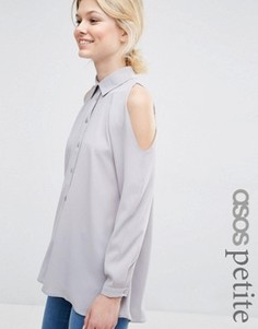 Блузка с открытыми плечами ASOS PETITE - Серебряный