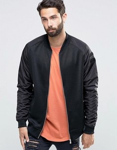 Трикотажный бомбер с рукавами-реглан из нейлона Only & Sons - Черный