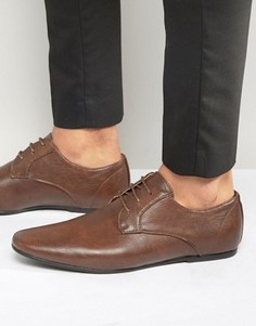 Темно-коричневые туфли дерби New Look - Коричневый