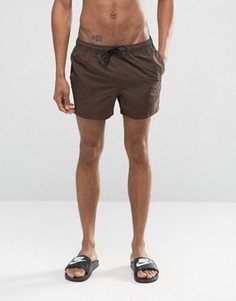 Коричневые короткие шорты для плавания ASOS - Коричневый