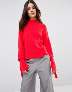 Джемпер с длинными рукавами и манжетами ASOS - Красный