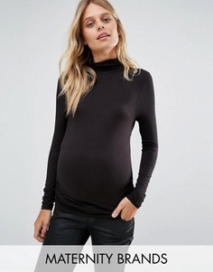 Топ-водолазка для беременных со сборками New Look Maternity - Черный