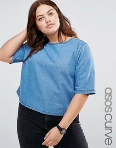 Джинсовая футболка ASOS CURVE - Синий