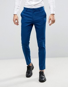 Синие фактурные брюки скинни ASOS WEDDING - Синий