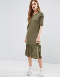 Трикотажное платье с оборкой на кромке Noisy May Melanie - Зеленый