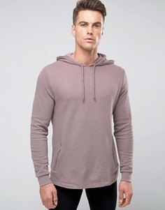 Худи из вафельного трикотажа с карманом на молнии ASOS - Фиолетовый