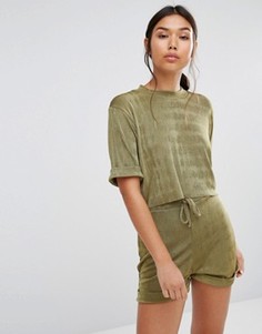 Укороченная футболка Boohoo Co Ord - Зеленый
