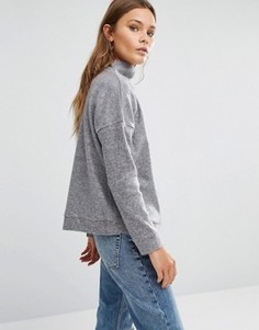 Флисовый свитшот с высокой горловиной New Look - Серый
