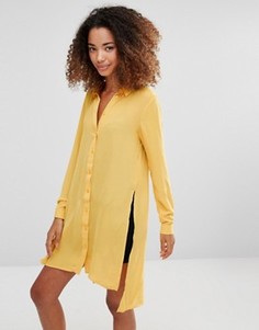 Платье-рубашка с разрезами Vero Moda - Желтый
