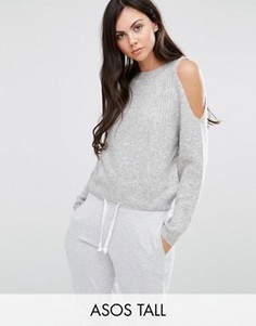 Джемпер с вырезами на плечах ASOS TALL - Серый