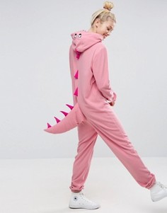 Флисовый комбинезон в виде динозавра ASOS - Розовый