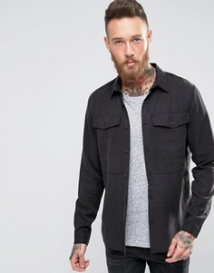 Свободная черная рубашка классического кроя New Look - Черный