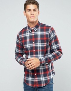 Темно-синяя рубашка узкого кроя в шотландскую клетку Abercrombie &amp; Fitch - Темно-синий