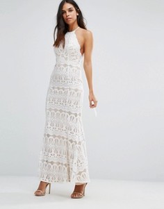 Кружевное платье макси с халтером Glamorous - Белый