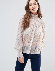 Свободный топ с высокой горловиной и цветочным принтом Vero Moda Malis - Мульти