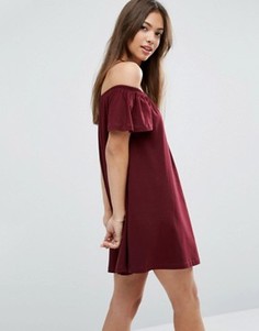 Платье мини с открытыми плечами ASOS - Красный
