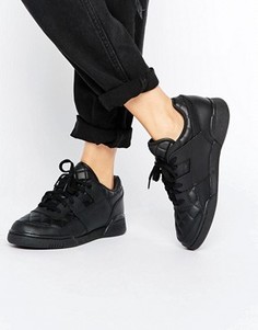 Черные стеганые кроссовки из кожи Reebok Low Plus - Черный