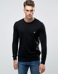 Черный хлопковый джемпер с круглым вырезом Lyle &amp; Scott - Черный