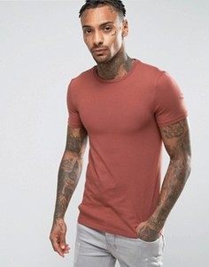 Красная облегающая футболка с круглым вырезом ASOS - Красный