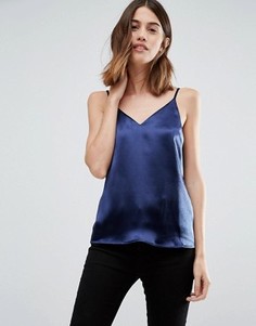 Атласный топ на бретельках Vero Moda - Темно-синий