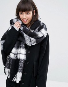 Oversize-шарф в клетку Monki - Черный