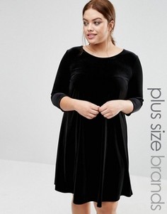 Вельветовое свободное платье New Look Plus - Черный