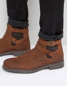 Светло-коричневые замшевые ботинки челси с подкладкой из искусственного меха ASOS - Рыжий