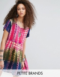 Платье-футболка в стиле oversize с принтом тай-дай Glamorous Petite - Мульти