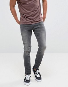 Супероблегающие черные выбеленные джинсы Burton Menswear - Черный