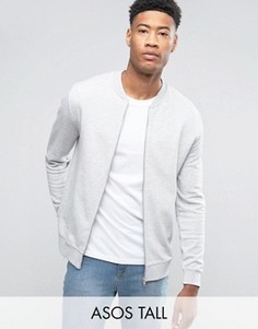 Серая трикотажная куртка-пилот ASOS TALL - Серый