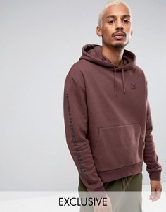 Коричневое свободное худи с логотипом Puma эксклюзивно для ASOS - Коричневый