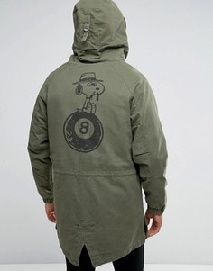 Парка с принтом на спине HUF x Snoopy - Зеленый