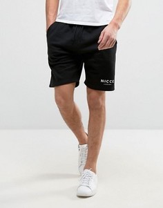 Nicce London Logo Shorts In Black - Черный