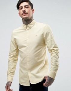 Желтая оксфордская рубашка слим Farah Brewer - Желтый